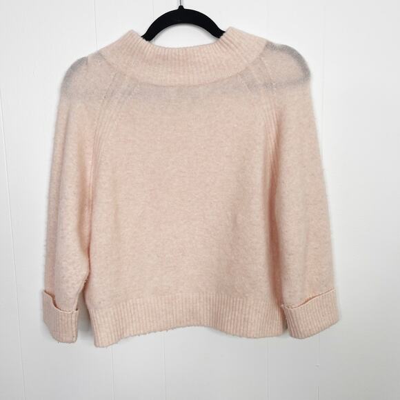 3.1 Phillip Lim 3/4 Sleeve Lofty Rib Alpaca Blend Pullover Sweater Blush Pink M - Picture 2 of 12